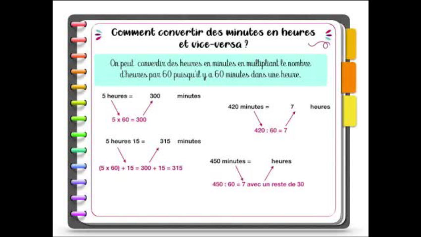 Comment convertir les heures en minutes ? - Vidéo Maths